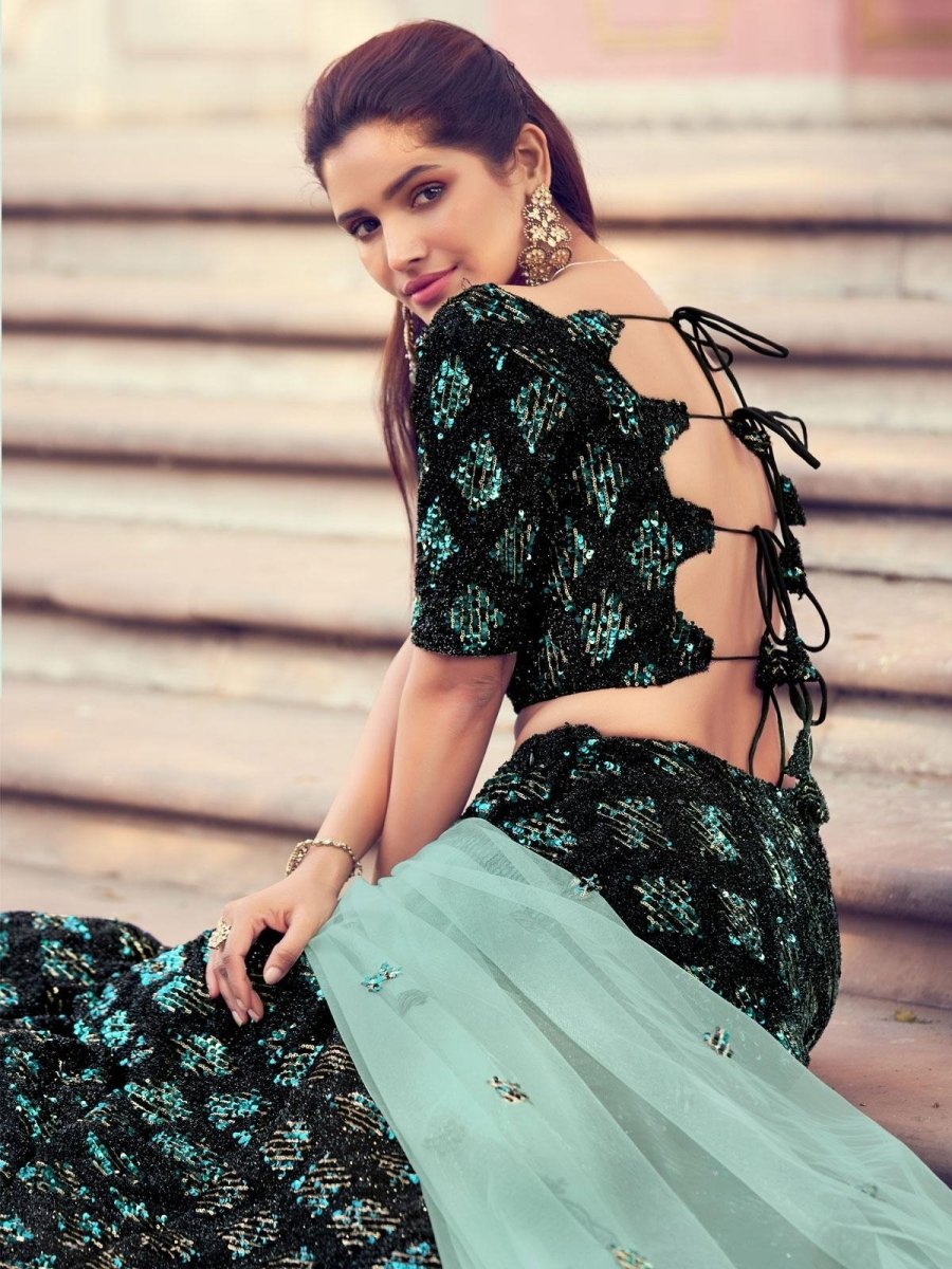 Magnificent Black Partywear Lehenga Choli - inddus-us