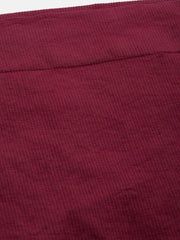 Maroon Knitted Saree Shapewear - inddus-us