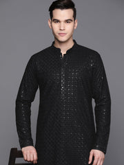 Men Embroidered Chikankari Rayon Kurta with Trouser - Inddus.com