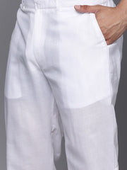 Men Ethnic Motifs Embroidered Regular Chikankari Kurta With Trousers - Inddus.com