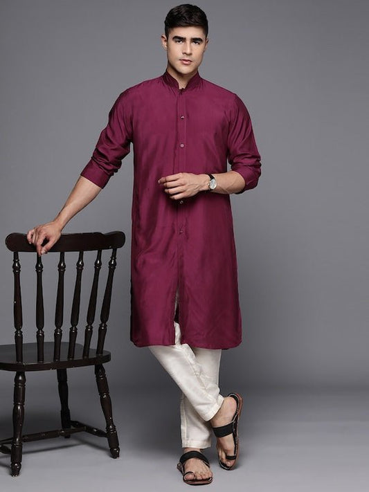 Men Mandarin Collar Kurta - Inddus.com