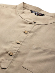 Mens Solid Short Kurta with Pocket - Inddus.com