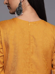 Mustard & Green Printed Woven Pashmina Winter Wear Unstitched Dress Material - Inddus.com