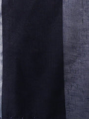 Navy Blue & Maroon Woven Design Saree - Inddus.com