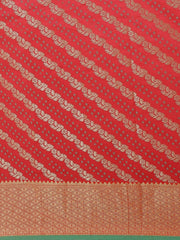 Pink and Green Zari Woven Banarasi Saree - Inddus.com