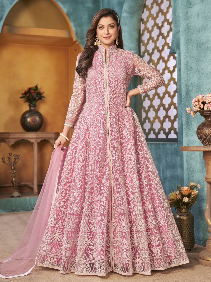 Netted anarkali hotsell