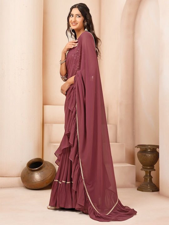 Poly Georgette Ruffle Saree