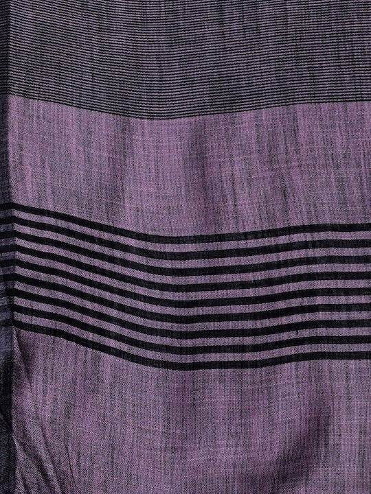 Purple Striped Saree - Inddus.com