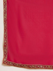 Red Floral Yoke Design Gotta Patti Georgette Anarkali Kurta With Dupatta - Inddus.com