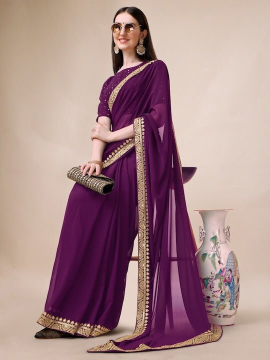 Sequinned Embroidered Saree