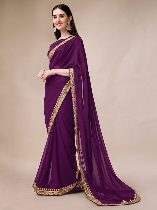 Sequinned Embroidered Saree