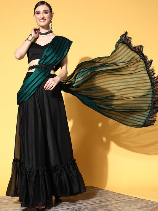 Striped Saree - Inddus.com