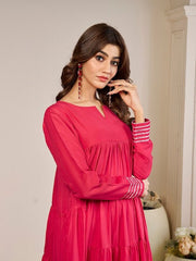 Tiered Gotta Patti Kurta with Sharara - Inddus.com