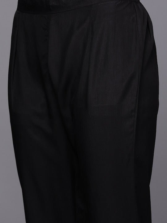 V-Neck High-Low A-Line Kurta with Trousers - Inddus.com