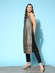 Women Black Kurta With Trousers & Dupatta - Inddus.com