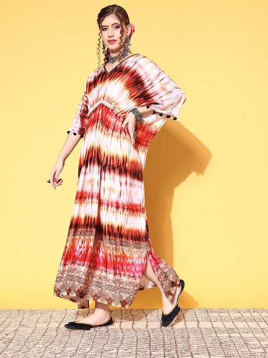 Women Classic Off White Tie and Dye Tie & Dye 2.0 Dress - Inddus.com