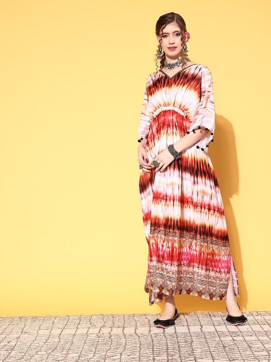 Women Classic Off White Tie and Dye Tie & Dye 2.0 Dress - Inddus.com