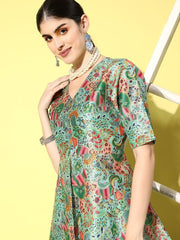 Women Embroidered Kurta with Palazzos - Inddus.com