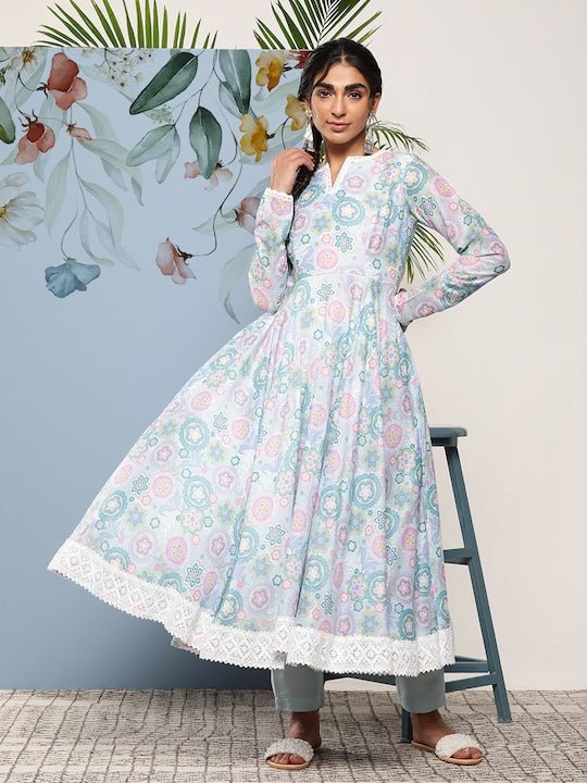 Women Ethnic Motifs Printed Kurta With Trousers - Inddus.com