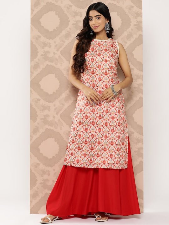 Women Ethnic Motifs Printed Regular Kurta with Palazzos - Inddus.com