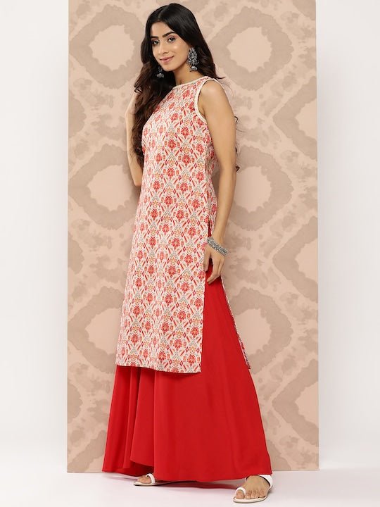 Women Ethnic Motifs Printed Regular Kurta with Palazzos - Inddus.com