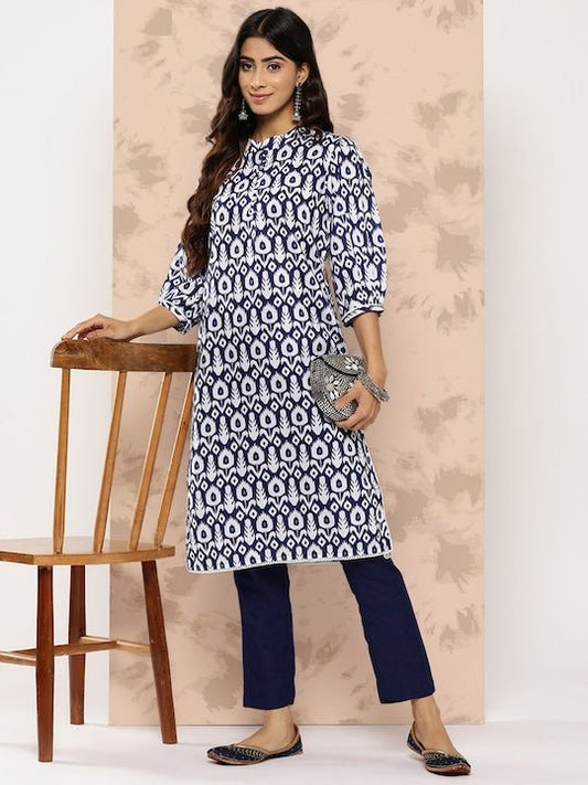 Women Ethnic Motifs Printed Regular Kurta with Trousers - Inddus.com