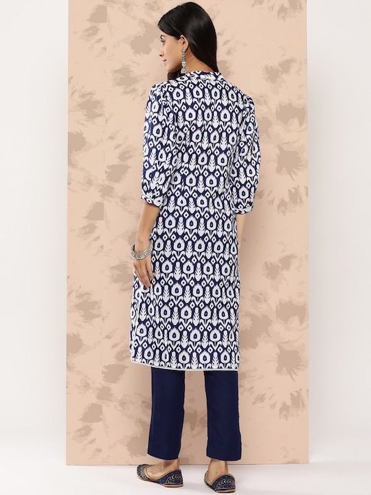 Women Ethnic Motifs Printed Regular Kurta with Trousers - Inddus.com