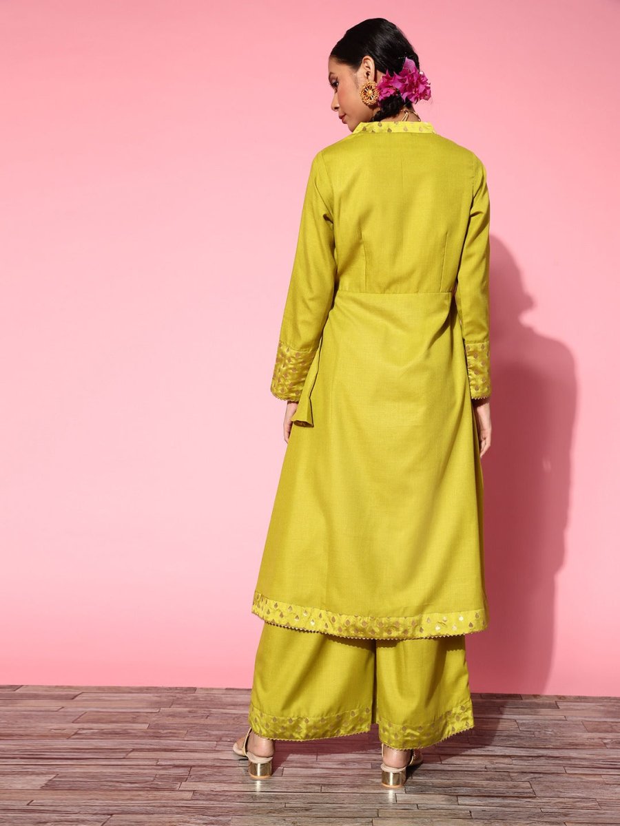 Women Ethnic Motifs Silk Blend Ethereal Embroidery Kurta Set - Inddus.com