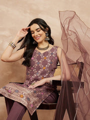 Women Floral Kurta with Trousers & With Dupatta - Inddus.com