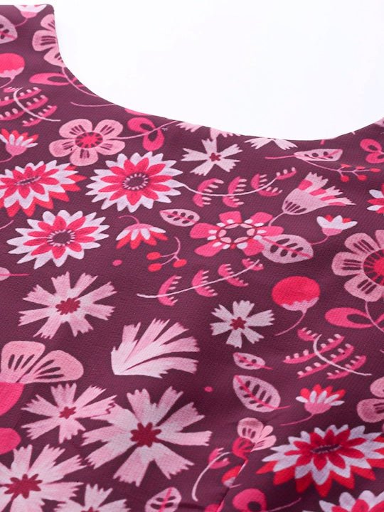 Women Floral Printed Kurta with Trousers - Inddus.com