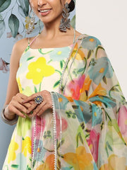 Women Floral Printed Kurta With Trousers & Dupatta - Inddus.com