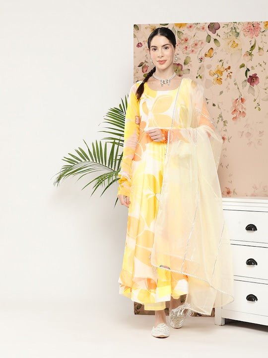 Women Floral Printed Kurta With Trousers & Dupatta - Inddus.com