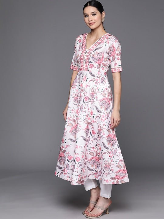 Women Floral Printed Regular Kurta with Trousers & Dupatta - Inddus.com