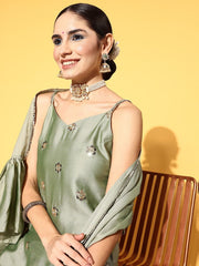 Women Floral Silk Blend Bling it On Kurta Set - Inddus.com