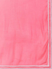 Women Gajri Pink Embroidered Thread Work Kurta with Dupatta - Inddus.com