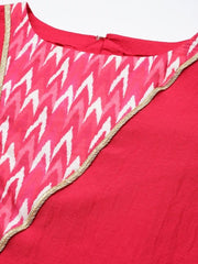 Women Magenta Yoke Design Kurta with Palazzos - Inddus.com