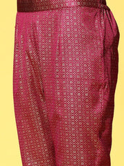 Women Mauve High Slit Gotta Patti Kurta with Trousers & With Dupatta - Inddus.com