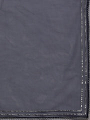 Women Navy Blue & Yellow Yoke Design Gotta Patti Chanderi Kurta with Trousers & Dupatta - Inddus.com