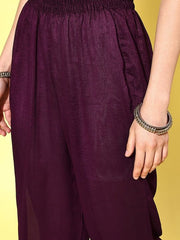 Women Paisley Yoke Design Pleated Kurta with Trousers & With Dupatta - Inddus.com