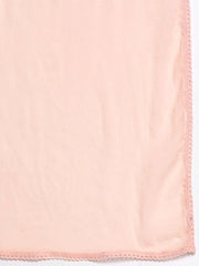 Women Peach-Coloured Embroidered Chikankari Kurta with Palazzos & With Dupatta - Inddus.com