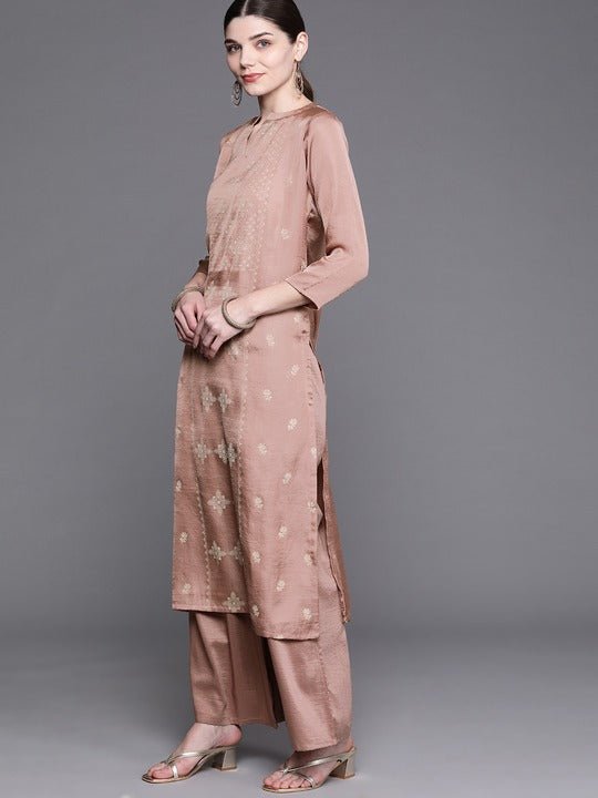 Women Pink Ethnic Motifs Printed Kurta with Palazzos - Inddus.com