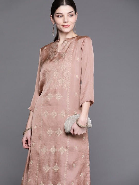 Women Pink Ethnic Motifs Printed Kurta with Palazzos - Inddus.com