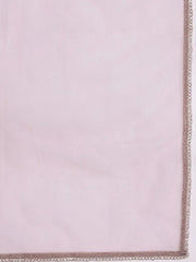 Women Pink Tribal Embroidered Thread Work Kurta with Trousers & With Dupatta - Inddus.com