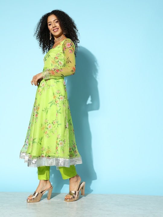 Women Printed Regular Kurta with Trousers & Dupatta - Inddus.com