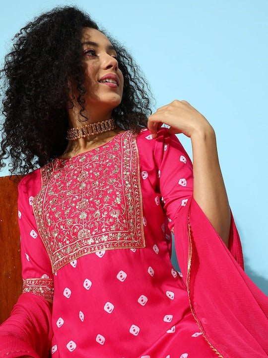 Women Regular Kurta with Sharara & Dupatta - Inddus.com