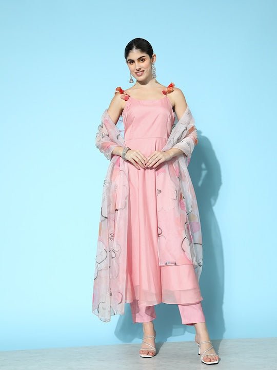 Women Regular Kurta with Trousers & Dupatta - Inddus.com