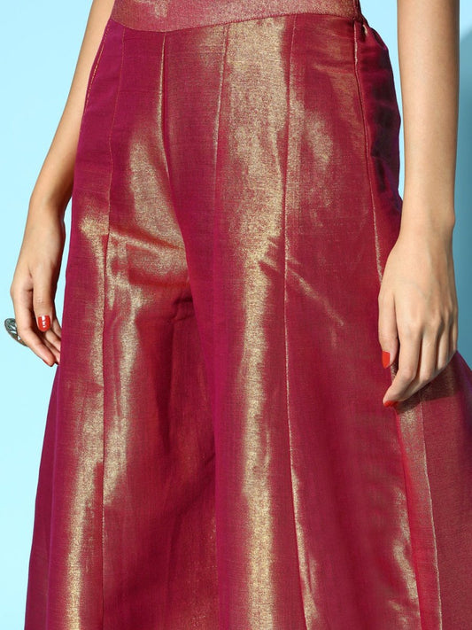 Women Woven Design Silk Blend Ethereal Embroidery Kurta Set - Inddus.com