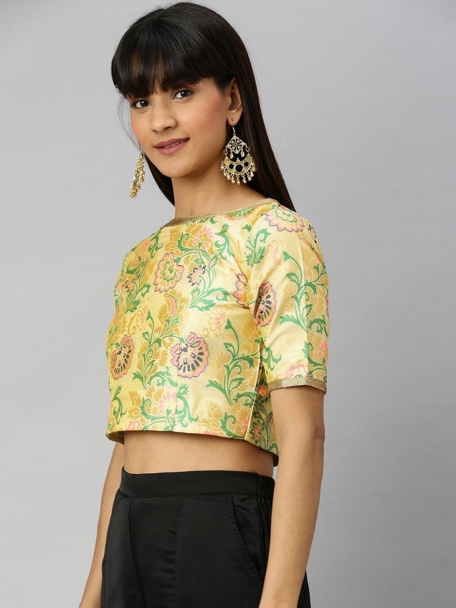 Woven Cream Crop Top - inddus-us