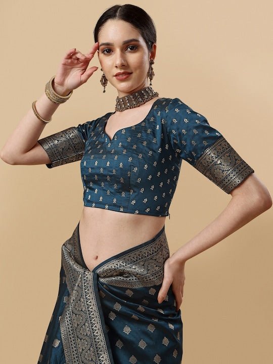 Woven Design Ethnic Motifs Zari Saree - Inddus.com