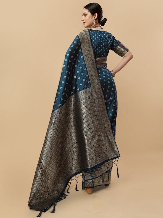 Woven Design Ethnic Motifs Zari Saree - Inddus.com